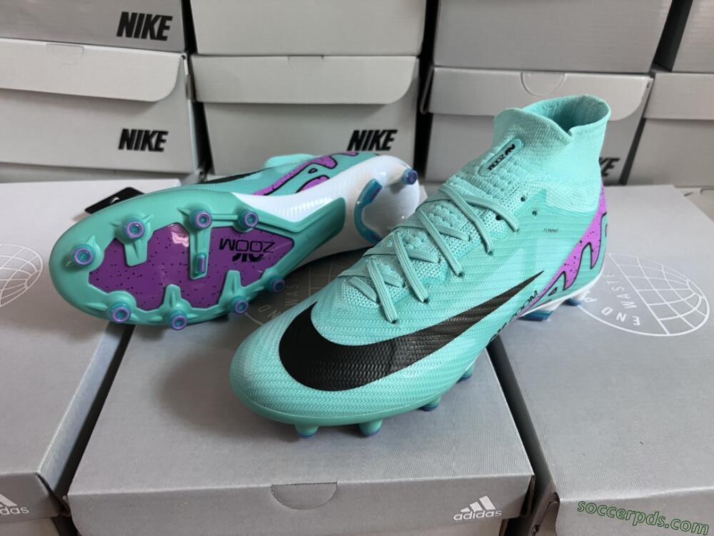Nike Air Zoom Mercurial Superfly 9 Elite AG High-Tops Football Boots - Jade/Purple/Black