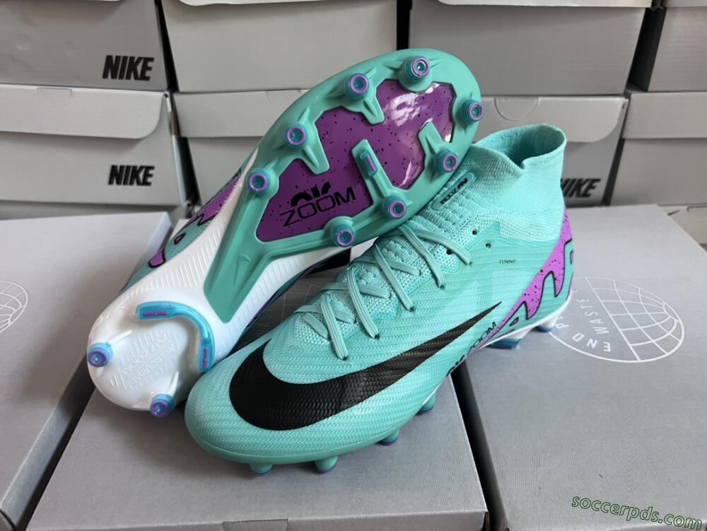 Nike Air Zoom Mercurial Superfly 9 Elite AG High-Tops Football Boots - Jade/Purple/Black