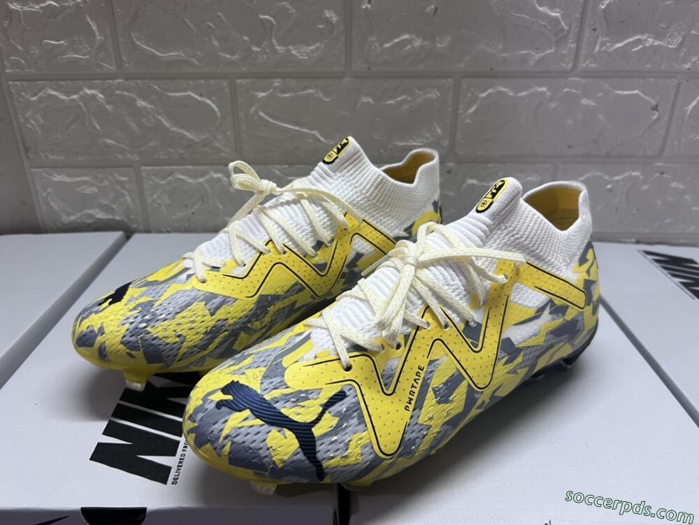 Puma Future Ultimate FG Low-Tops Football Boots - Yellow/White/Grey