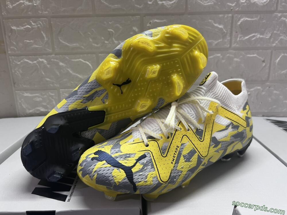 Puma Future Ultimate FG Low-Tops Football Boots - Yellow/White/Grey