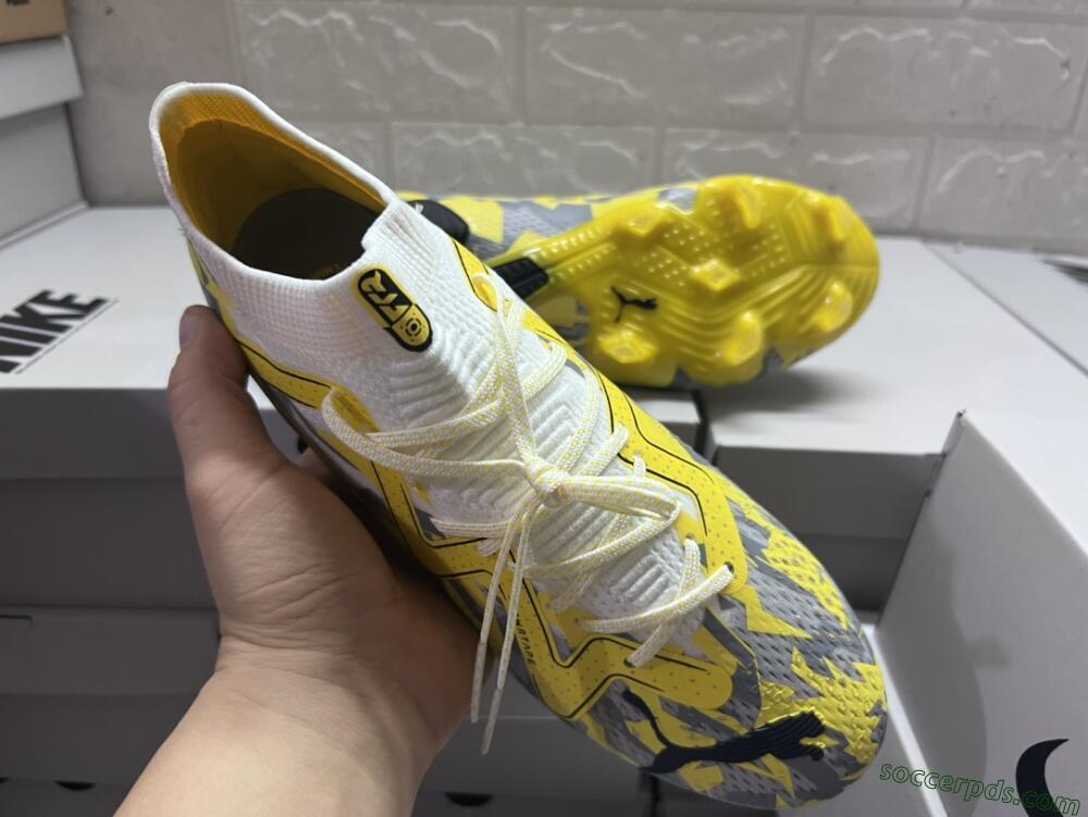 Puma Future Ultimate FG Low-Tops Football Boots - Yellow/White/Grey