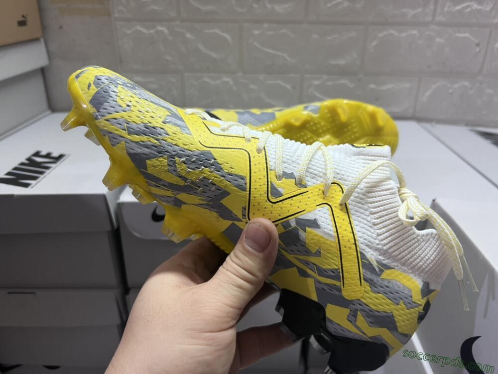 Puma Future Ultimate FG Low-Tops Football Boots - Yellow/White/Grey