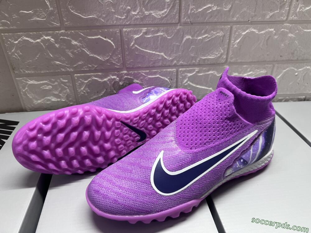 Nike Phantom GX Elite DF Link TF High-Tops Football Shoes - Purple/Black/White