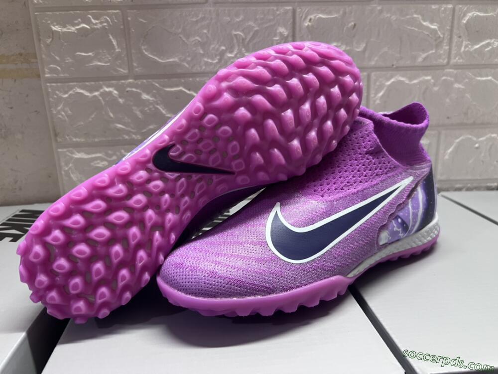 Nike Phantom GX Elite DF Link TF High-Tops Football Shoes - Purple/Black/White