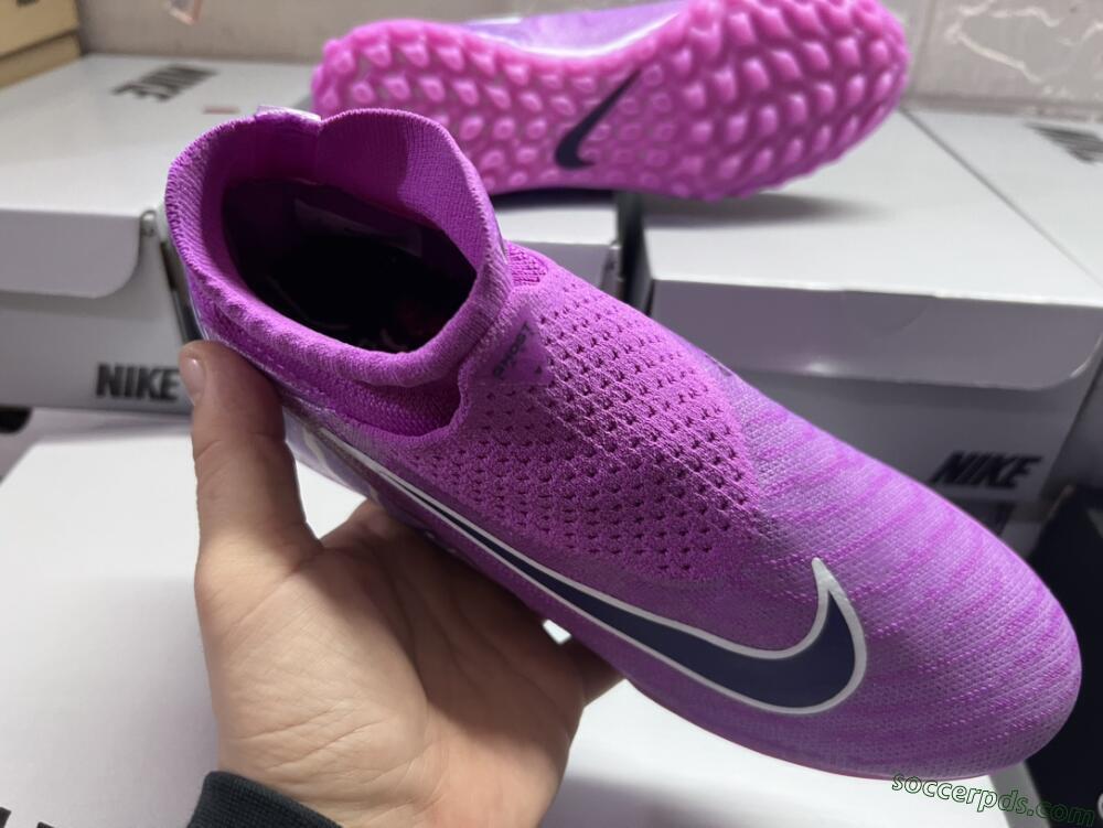 Nike Phantom GX Elite DF Link TF High-Tops Football Shoes - Purple/Black/White