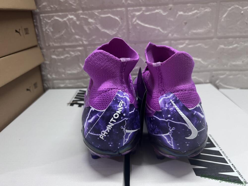 Nike Phantom GX DF Elite FG High-Tops Football Boots - Purple/Black/White/Gold