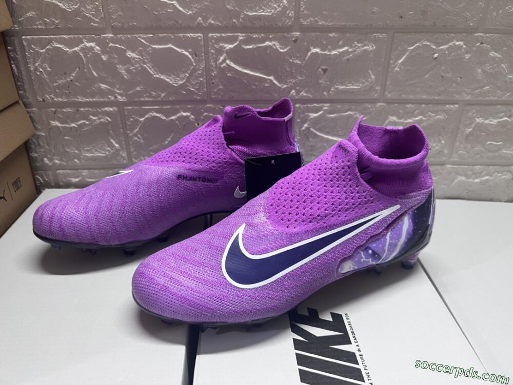 Nike Phantom GX DF Elite FG High-Tops Football Boots - Purple/Black/White/Gold