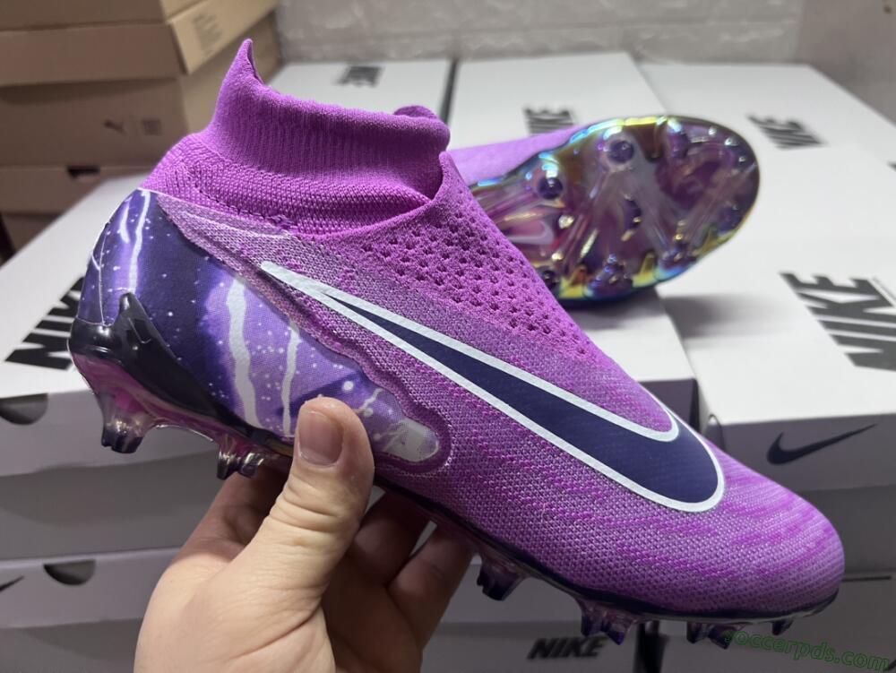 Nike Phantom GX DF Elite FG High-Tops Football Boots - Purple/Black/White/Gold