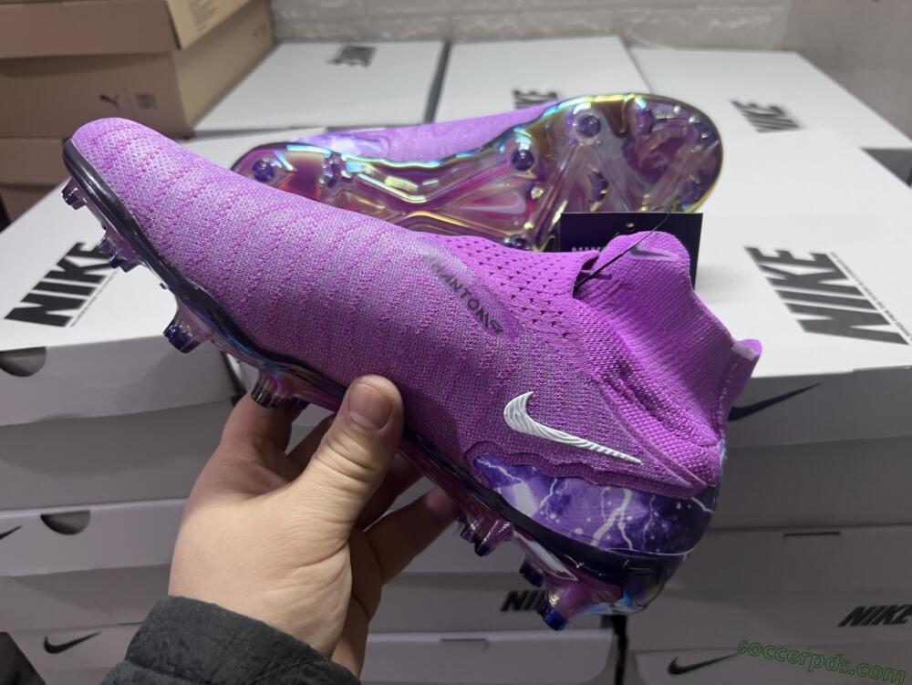 Nike Phantom GX DF Elite FG High-Tops Football Boots - Purple/Black/White/Gold