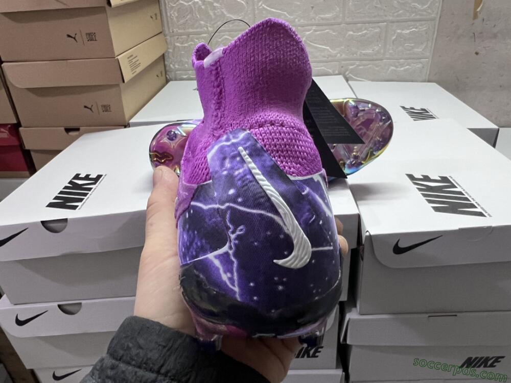 Nike Phantom GX DF Elite FG High-Tops Football Boots - Purple/Black/White/Gold