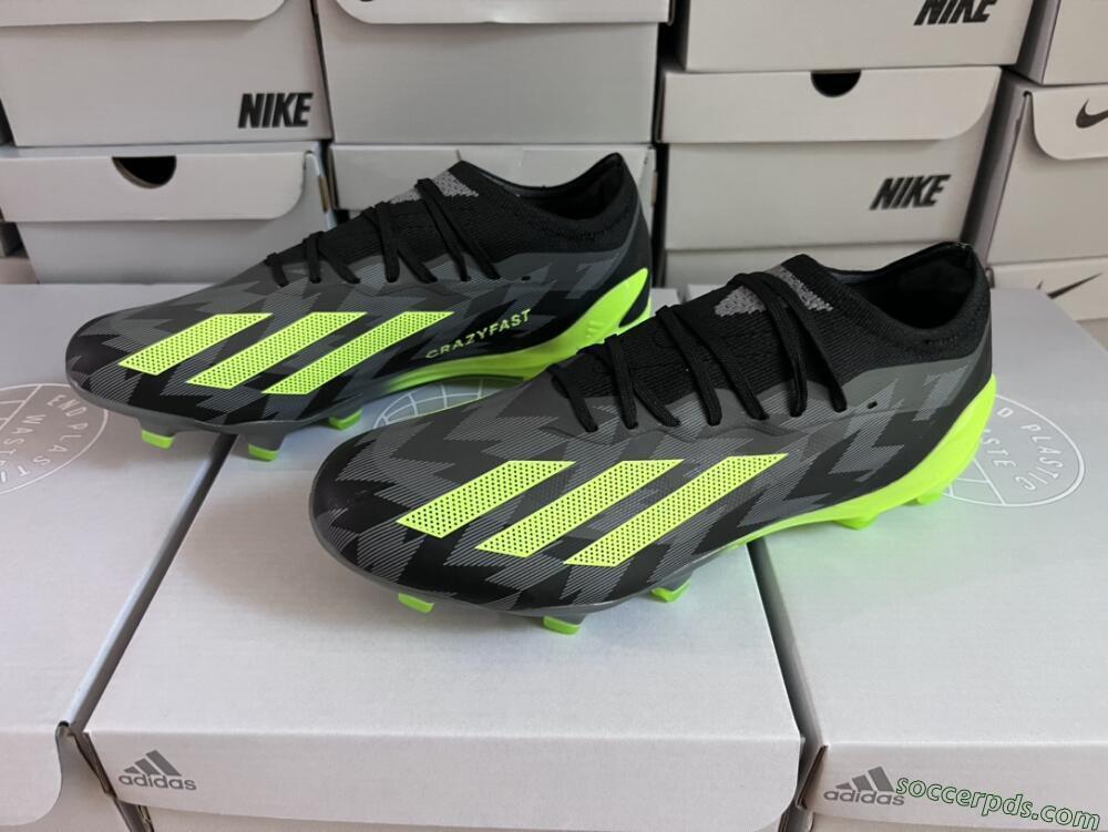 Adidas x Crazyfast.1 FG Low-Tops Football Boots - Black/Green