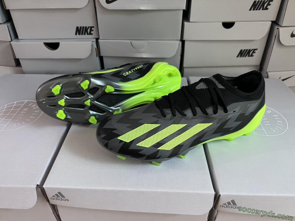 Adidas x Crazyfast.1 FG Low-Tops Football Boots - Black/Green