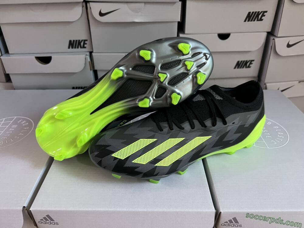 Adidas x Crazyfast.1 FG Low-Tops Football Boots - Black/Green