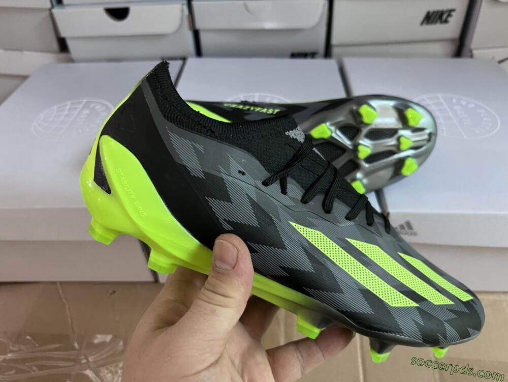 Adidas x Crazyfast.1 FG Low-Tops Football Boots - Black/Green