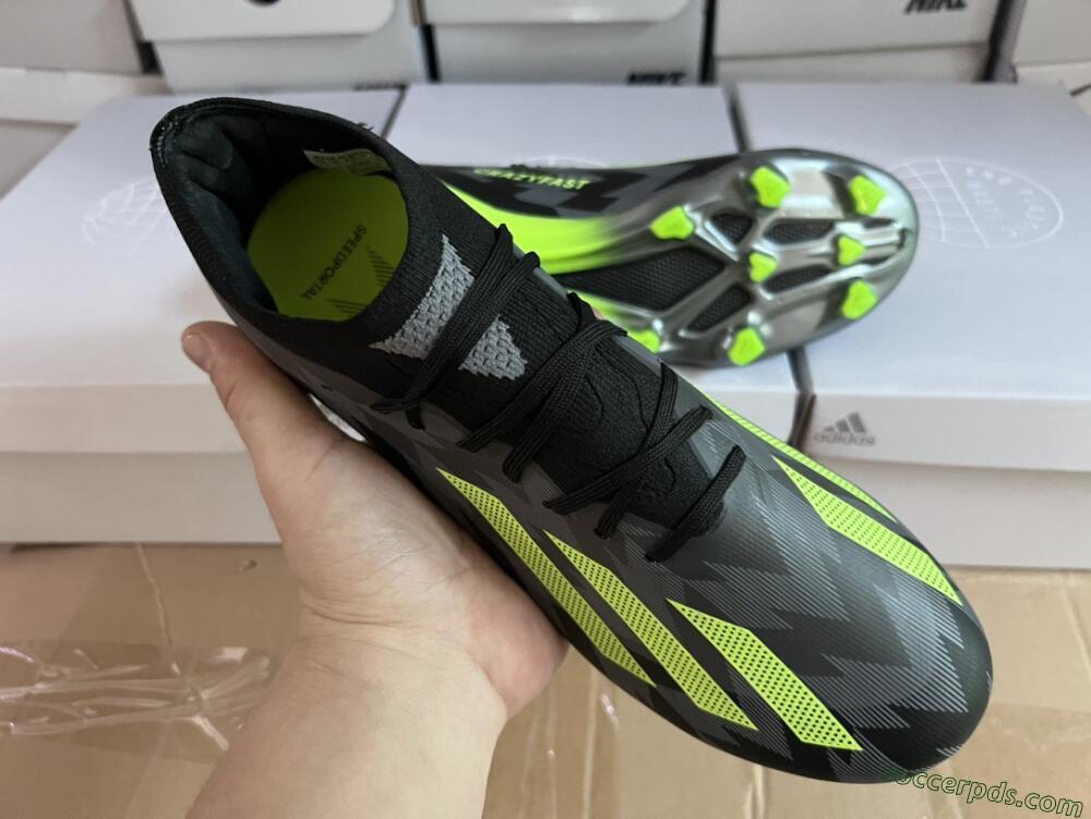 Adidas x Crazyfast.1 FG Low-Tops Football Boots - Black/Green