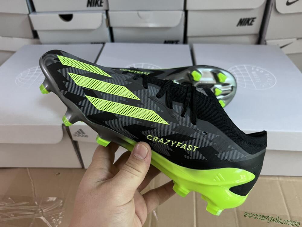 Adidas x Crazyfast.1 FG Low-Tops Football Boots - Black/Green