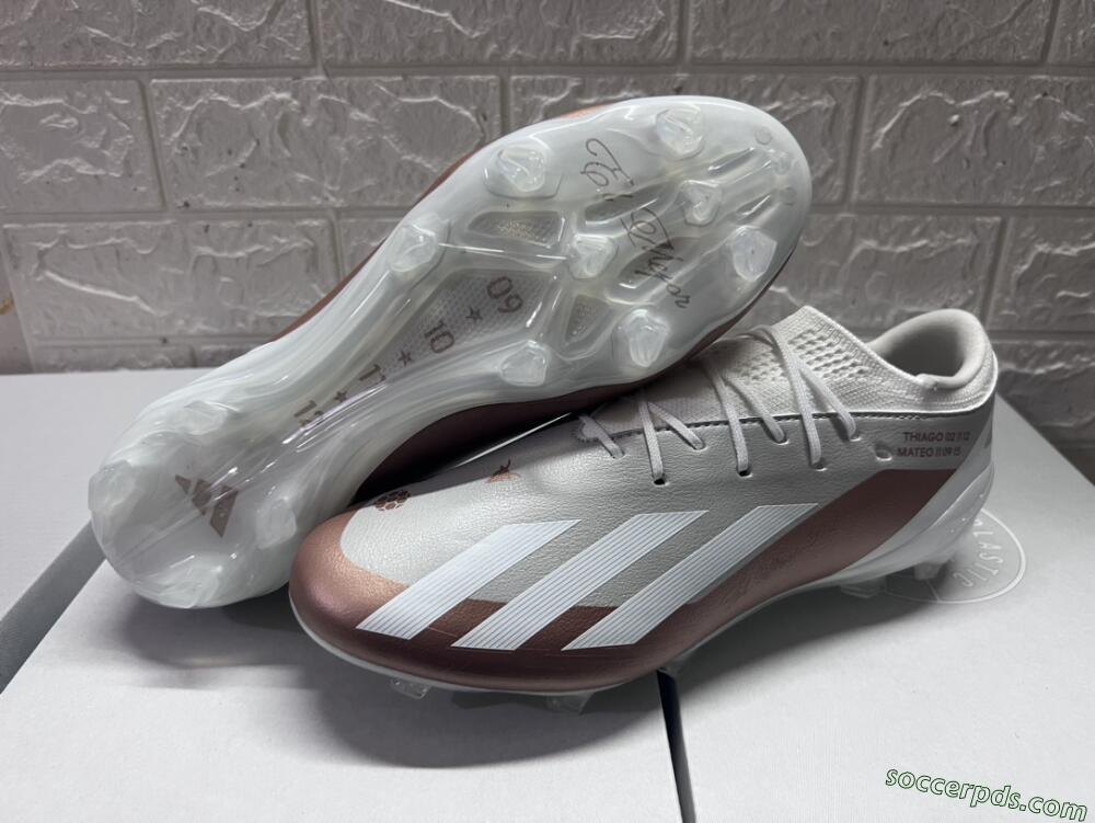 Adidas X Crazyfast.1 FG Low-Tops Football Boots - Silver/White/Brown