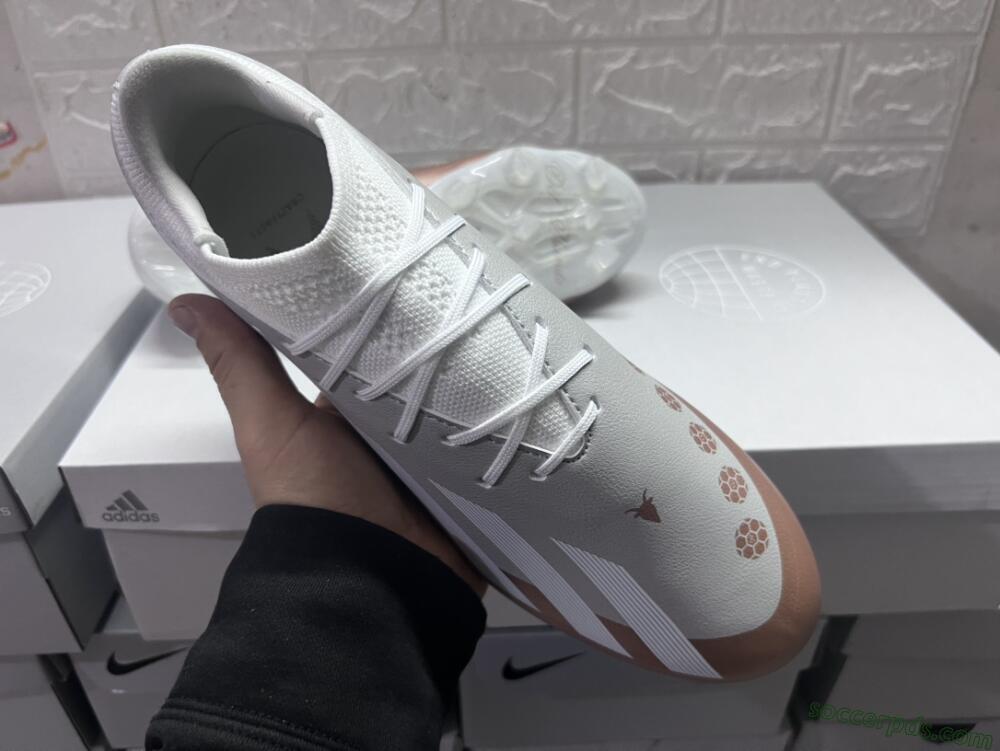 Adidas X Crazyfast.1 FG Low-Tops Football Boots - Silver/White/Brown