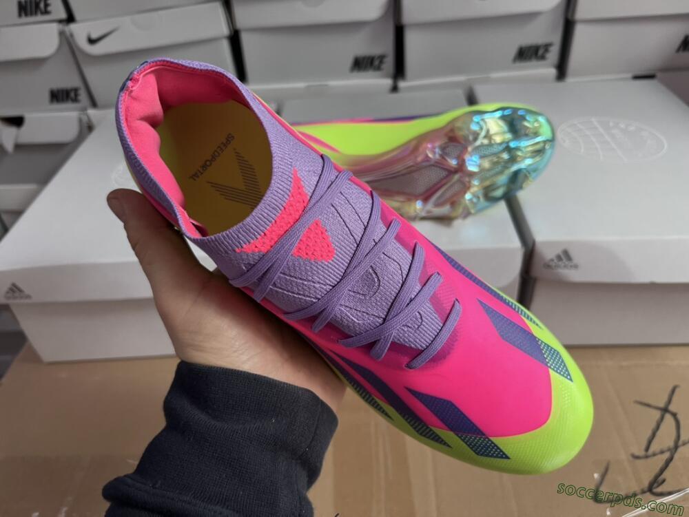 Adidas X Speedportal .1 2022 World Cup Boots FG Low-Tops Football Boots - Pink/Purple/Blue/Green