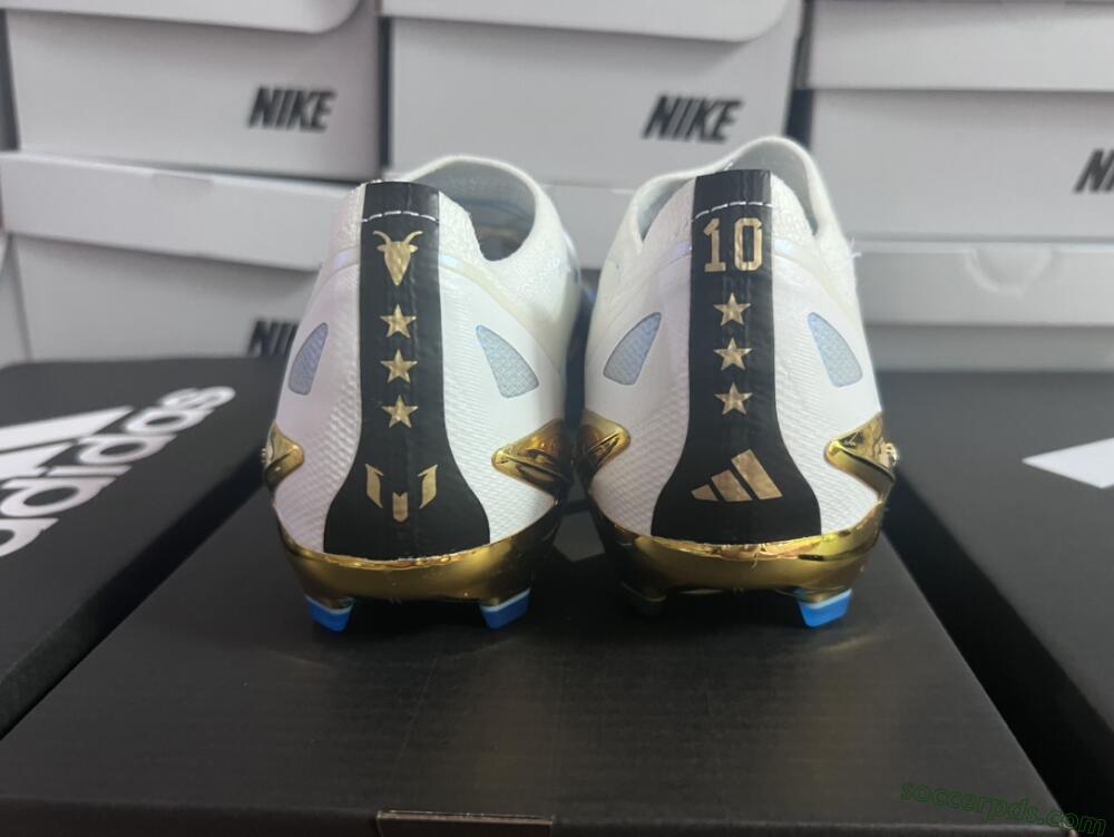Adidas X Crazyfast.1 FG Low-Tops Football Boots - White/Blue/Gold