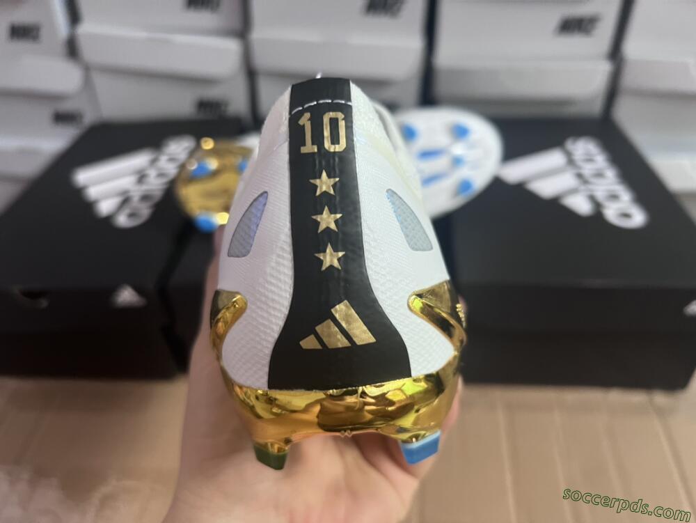 Adidas X Crazyfast.1 FG Low-Tops Football Boots - White/Blue/Gold