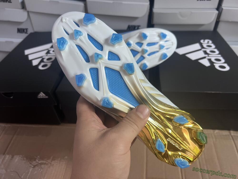 Adidas X Crazyfast.1 FG Low-Tops Football Boots - White/Blue/Gold