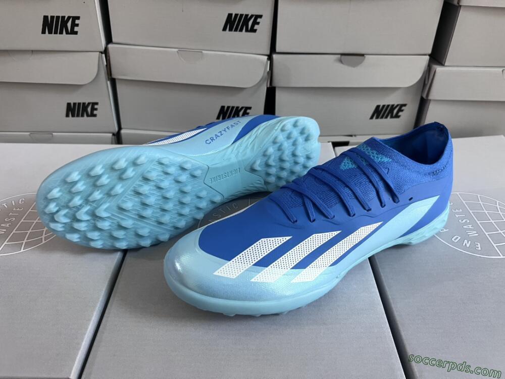 Adidas X Crazyfast.3 TF Low-Tops Football Shoes - Blue/Jade/White
