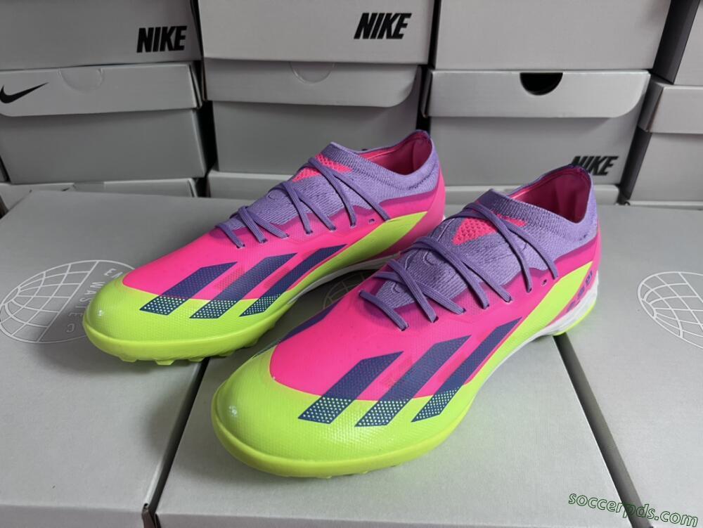Adidas X Crazyfast.1 TF Low-Tops Football Boots - Pink/Purple/Blue/Green