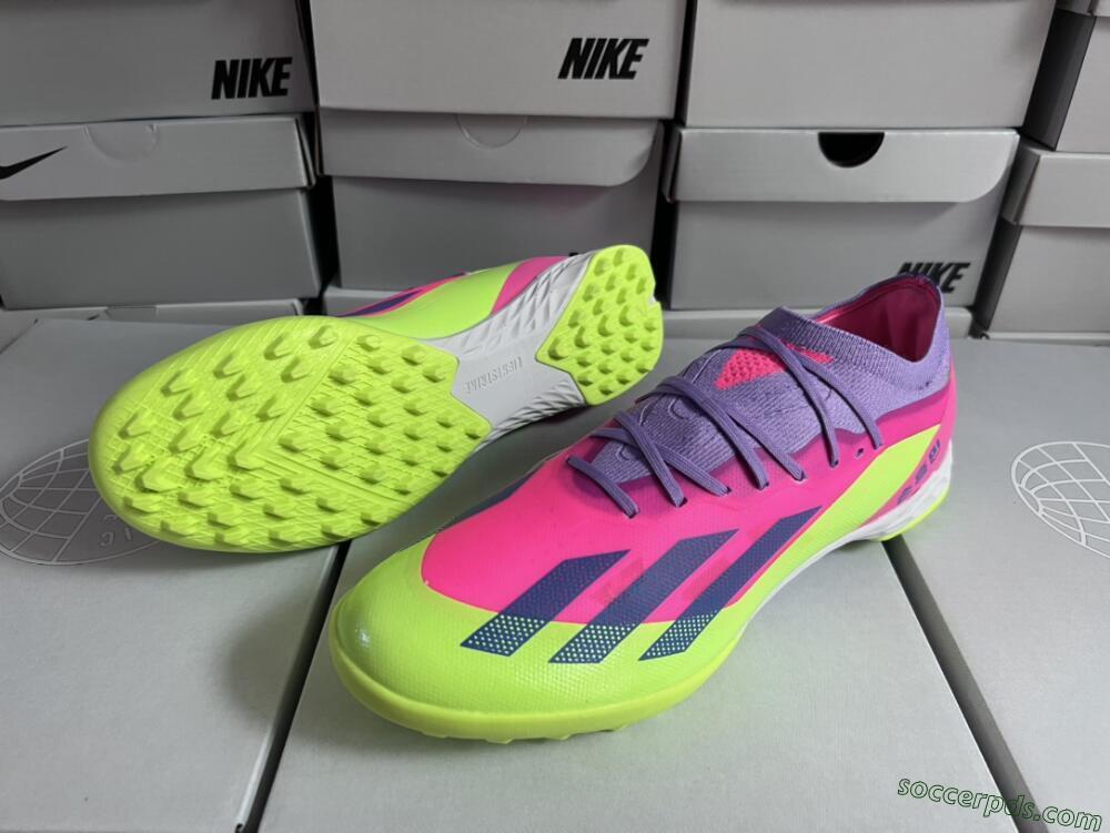 Adidas X Crazyfast.1 TF Low-Tops Football Boots - Pink/Purple/Blue/Green