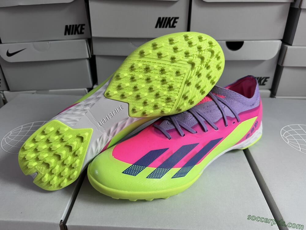 Adidas X Crazyfast.1 TF Low-Tops Football Boots - Pink/Purple/Blue/Green