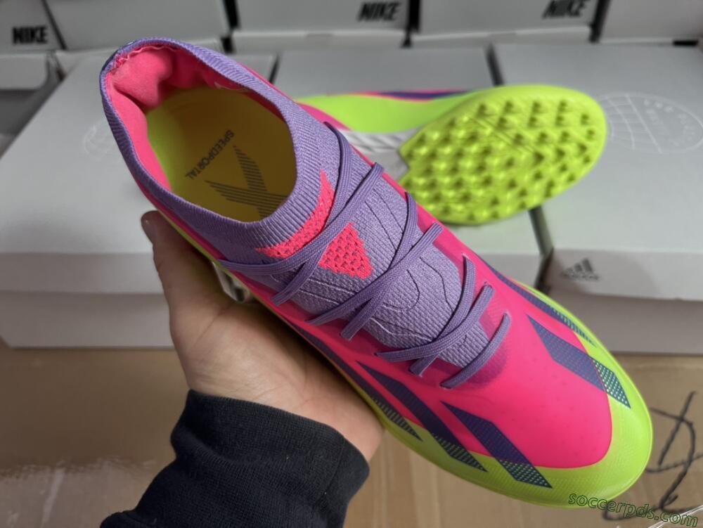 Adidas X Crazyfast.1 TF Low-Tops Football Boots - Pink/Purple/Blue/Green