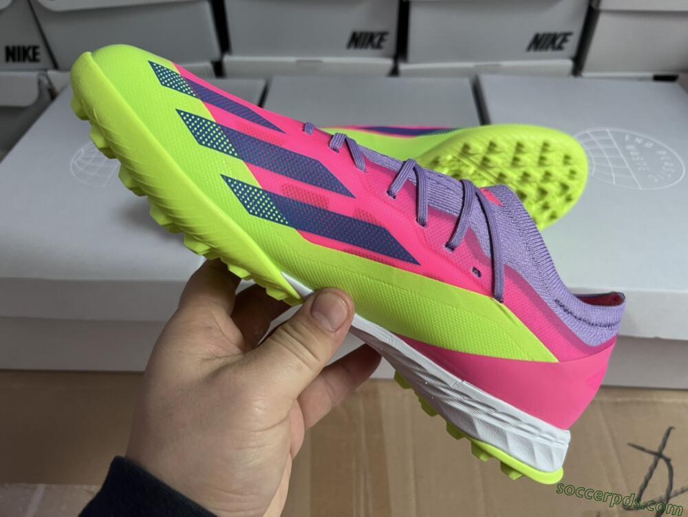 Adidas X Crazyfast.1 TF Low-Tops Football Boots - Pink/Purple/Blue/Green