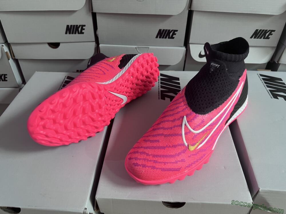 Nike Phantom GX Elite DF Link TF High-Tops Football Shoes - Pink/Gold/White/Black
