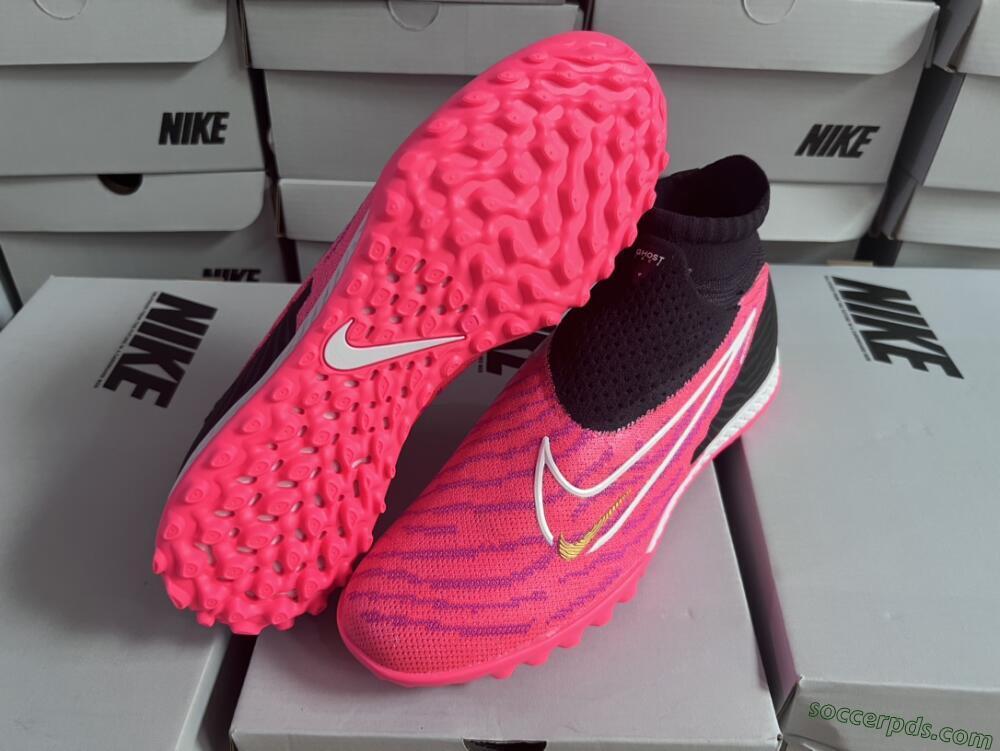 Nike Phantom GX Elite DF Link TF High-Tops Football Shoes - Pink/Gold/White/Black