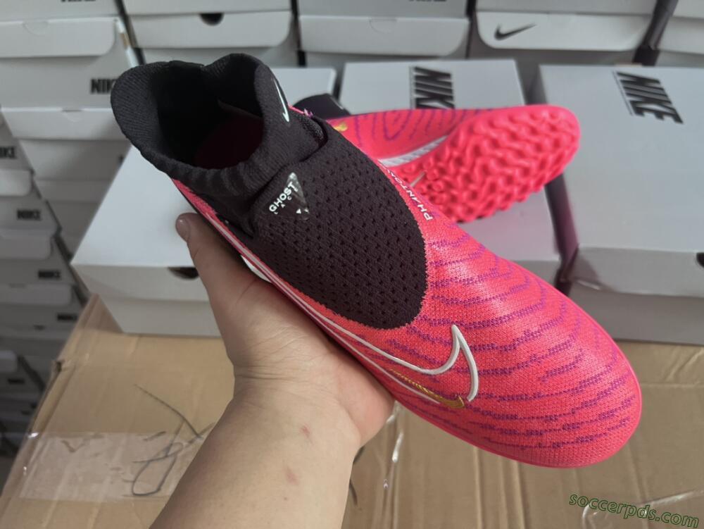 Nike Phantom GX Elite DF Link TF High-Tops Football Shoes - Pink/Gold/White/Black