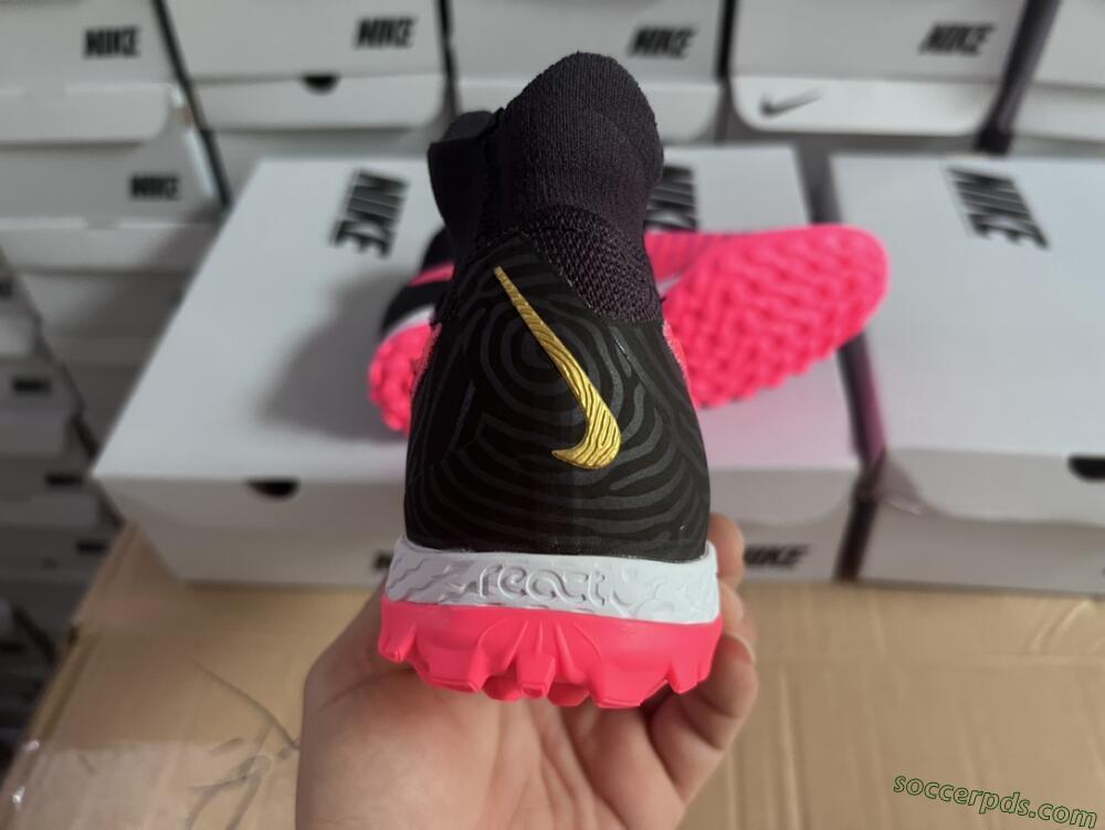 Nike Phantom GX Elite DF Link TF High-Tops Football Shoes - Pink/Gold/White/Black
