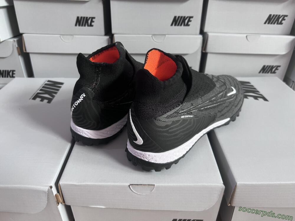 Nike Phantom GX Elite DF Black Pack TF High-Tops Football Shoes - Black/White/Orange