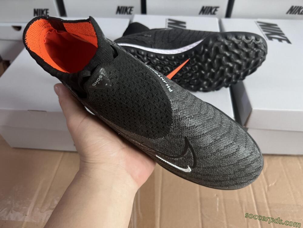 Nike Phantom GX Elite DF Black Pack TF High-Tops Football Shoes - Black/White/Orange