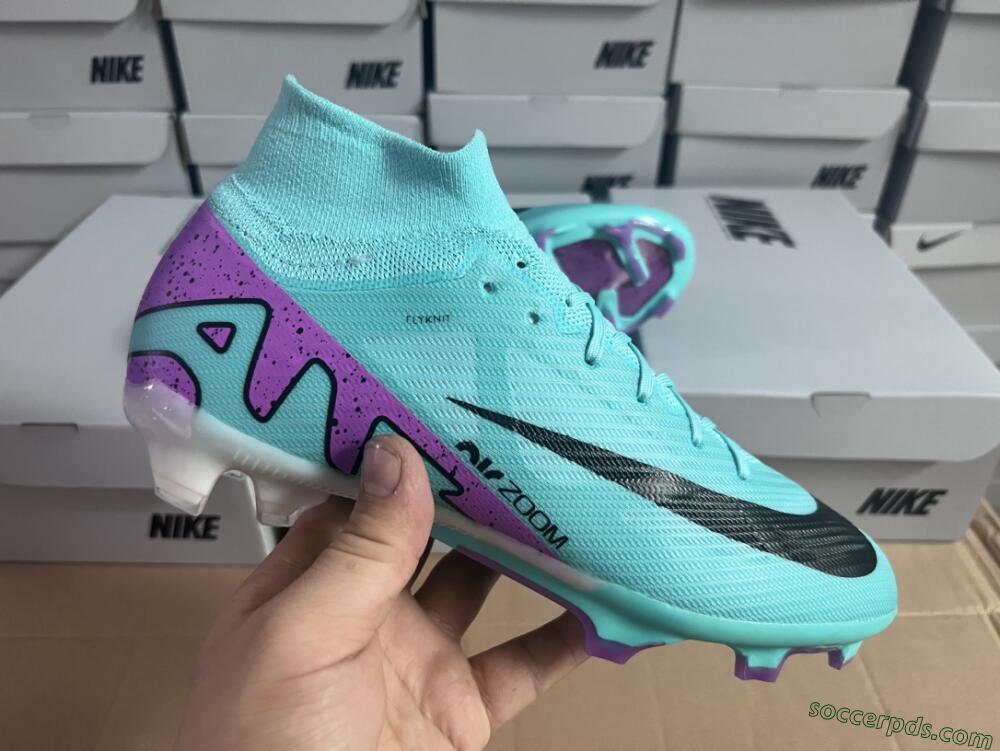 Nike Air Zoom Mercurial Superfly 9 Elite FG High-Tops Football Boots - Blue/Black/Purple
