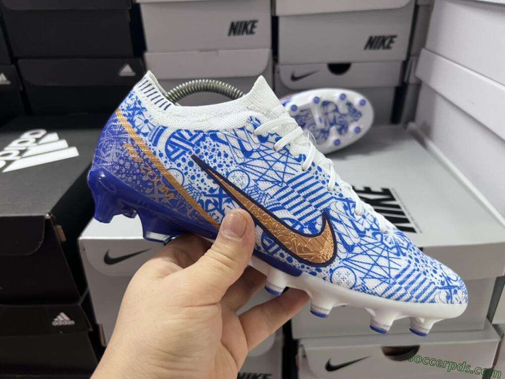 Nike Air Zoom Mercurial Vapor 15 Elite AG Low-Tops Football Boots - Blue/White
