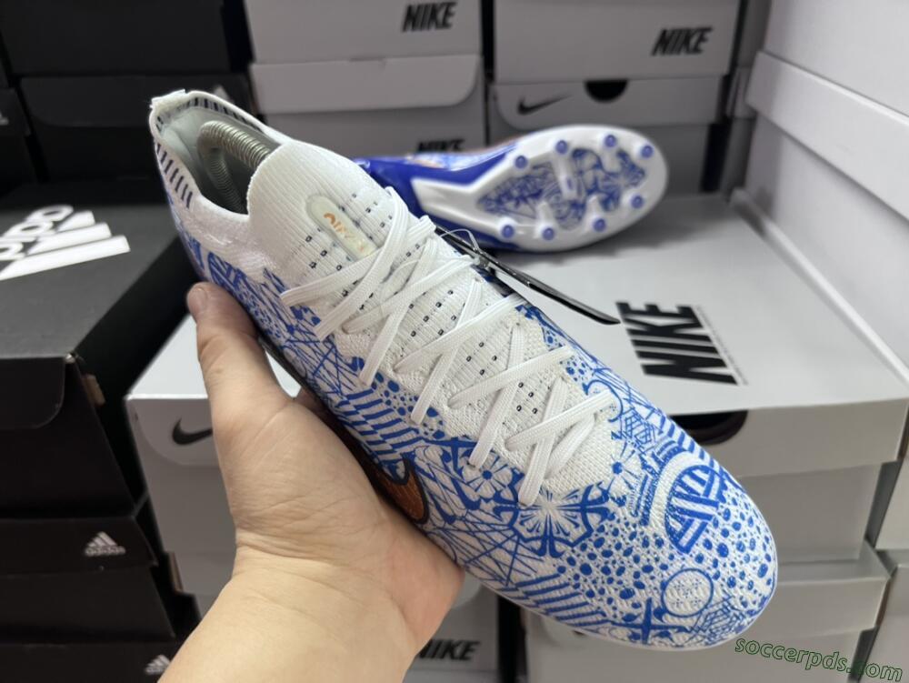 Nike Air Zoom Mercurial Vapor 15 Elite AG Low-Tops Football Boots - Blue/White