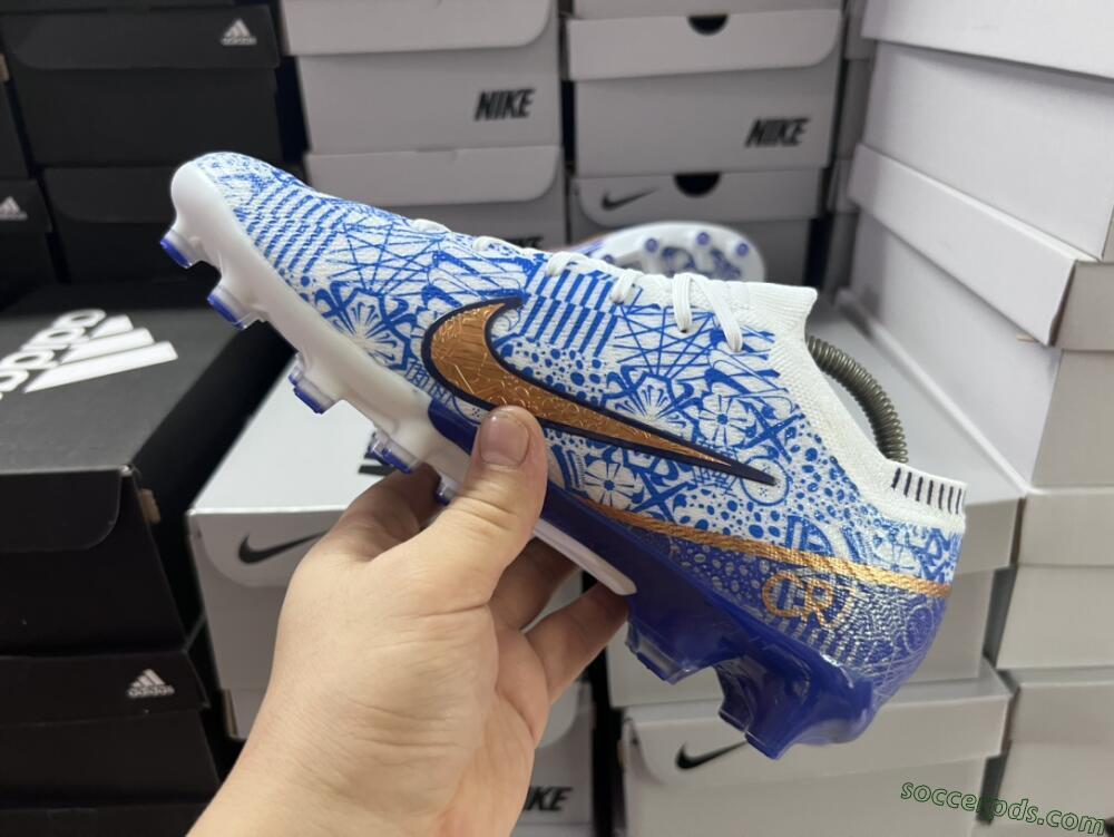 Nike Air Zoom Mercurial Vapor 15 Elite AG Low-Tops Football Boots - Blue/White