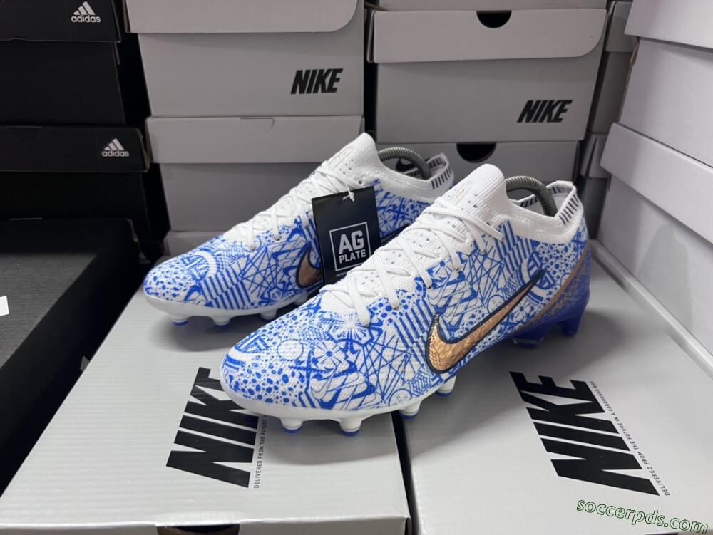Nike Air Zoom Mercurial Vapor 15 Elite AG Low-Tops Football Boots - Blue/White