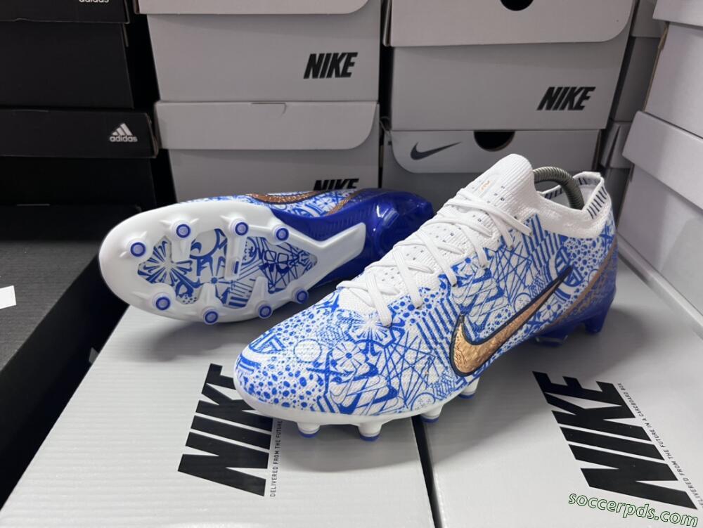 Nike Air Zoom Mercurial Vapor 15 Elite AG Low-Tops Football Boots - Blue/White