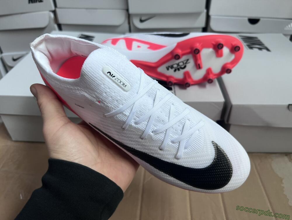 Nike Air Zoom Mercurial Vapor 15 Elite AG Low-Tops Football Boots - White/Black/Red