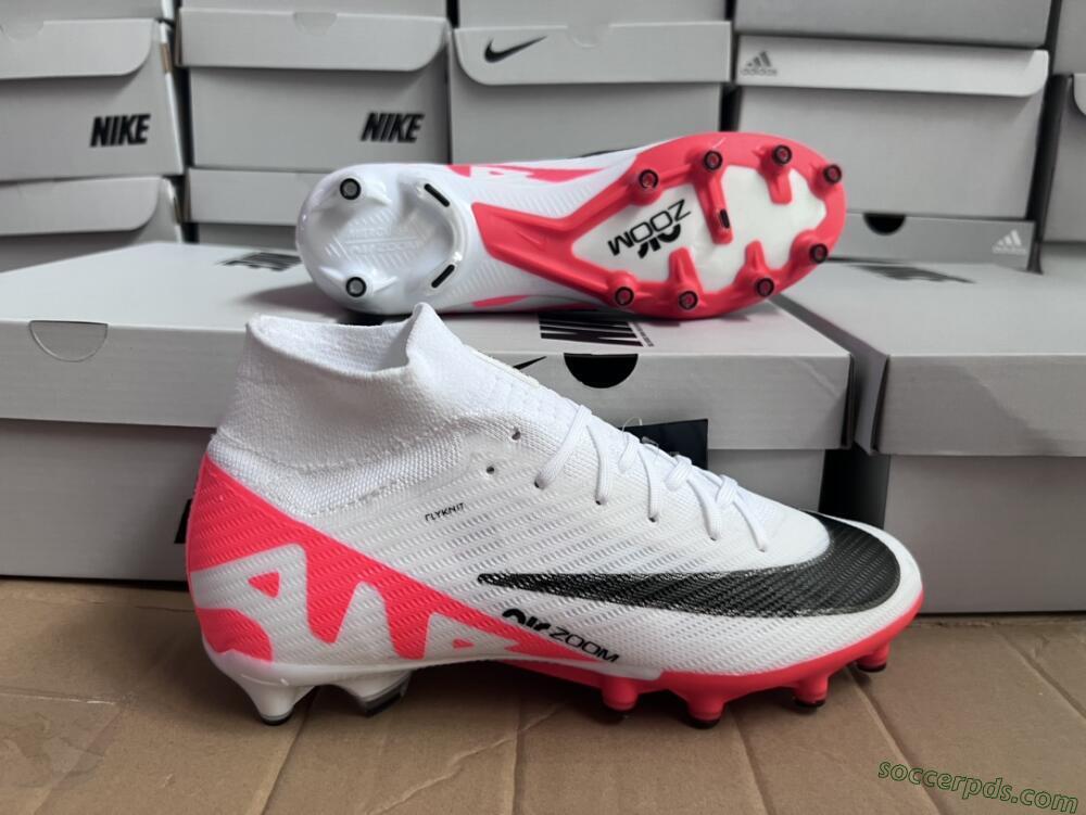 Nike Air Zoom Mercurial Superfly 9 Elite AG High-Tops Football Boots - White/Red/Black