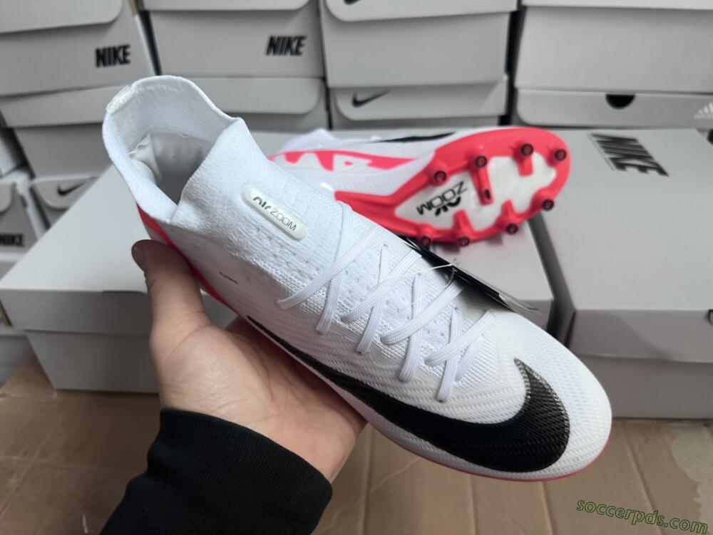 Nike Air Zoom Mercurial Superfly 9 Elite AG High-Tops Football Boots - White/Red/Black