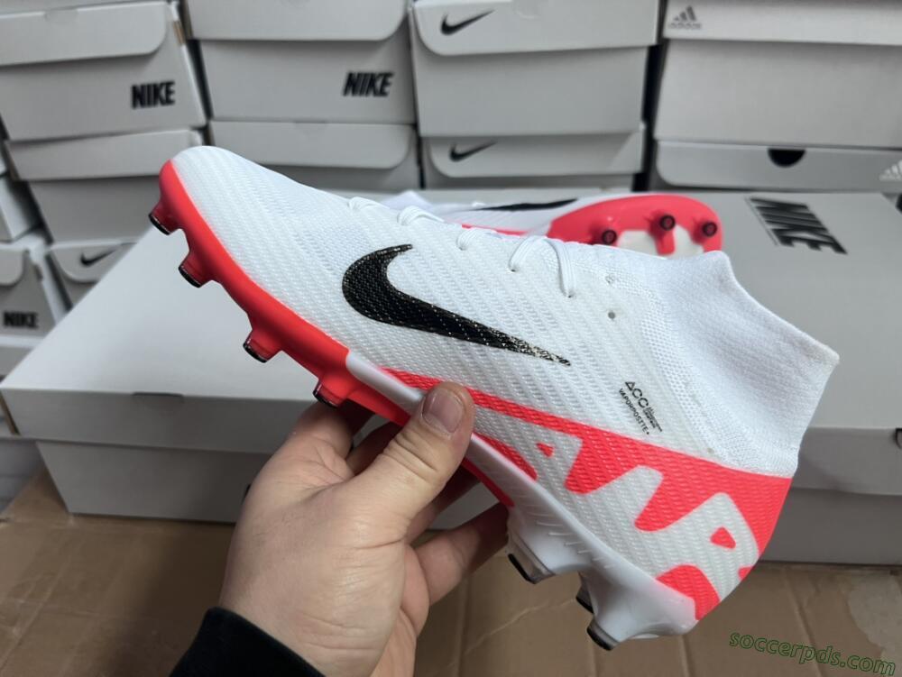 Nike Air Zoom Mercurial Superfly 9 Elite AG High-Tops Football Boots - White/Red/Black