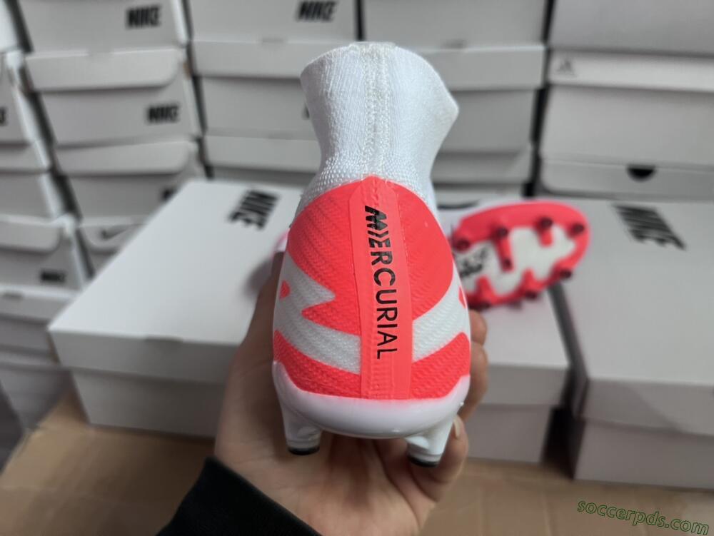 Nike Air Zoom Mercurial Superfly 9 Elite AG High-Tops Football Boots - White/Red/Black