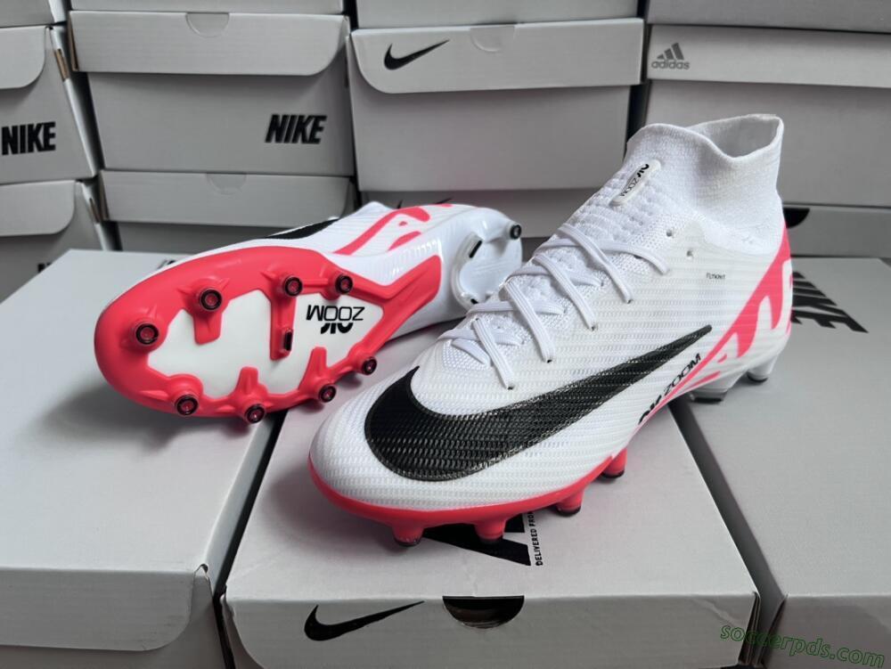 Nike Air Zoom Mercurial Superfly 9 Elite AG High-Tops Football Boots - White/Red/Black